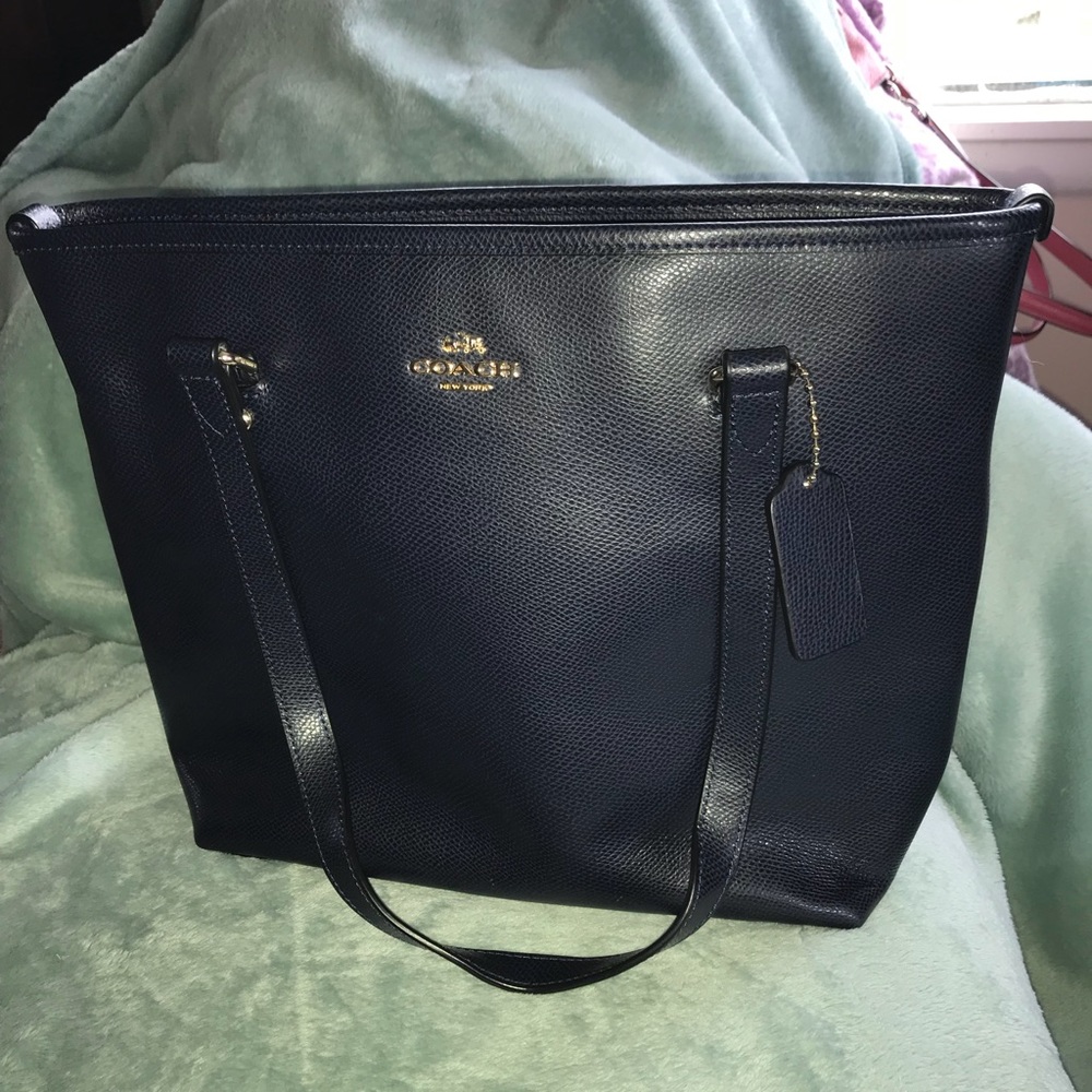 Zipop tote coach bag in navy